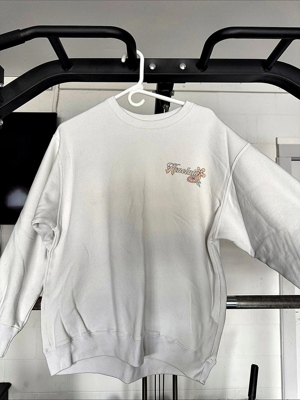 Hollister Forever Coastal Honolulu Graphic Sweatshirt White Small